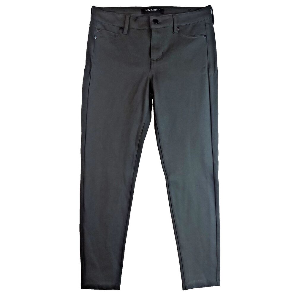 Liverpool Women's Olive/Peat Green Stretch Pants Size 6/28WC Petite Exc. Cond.
